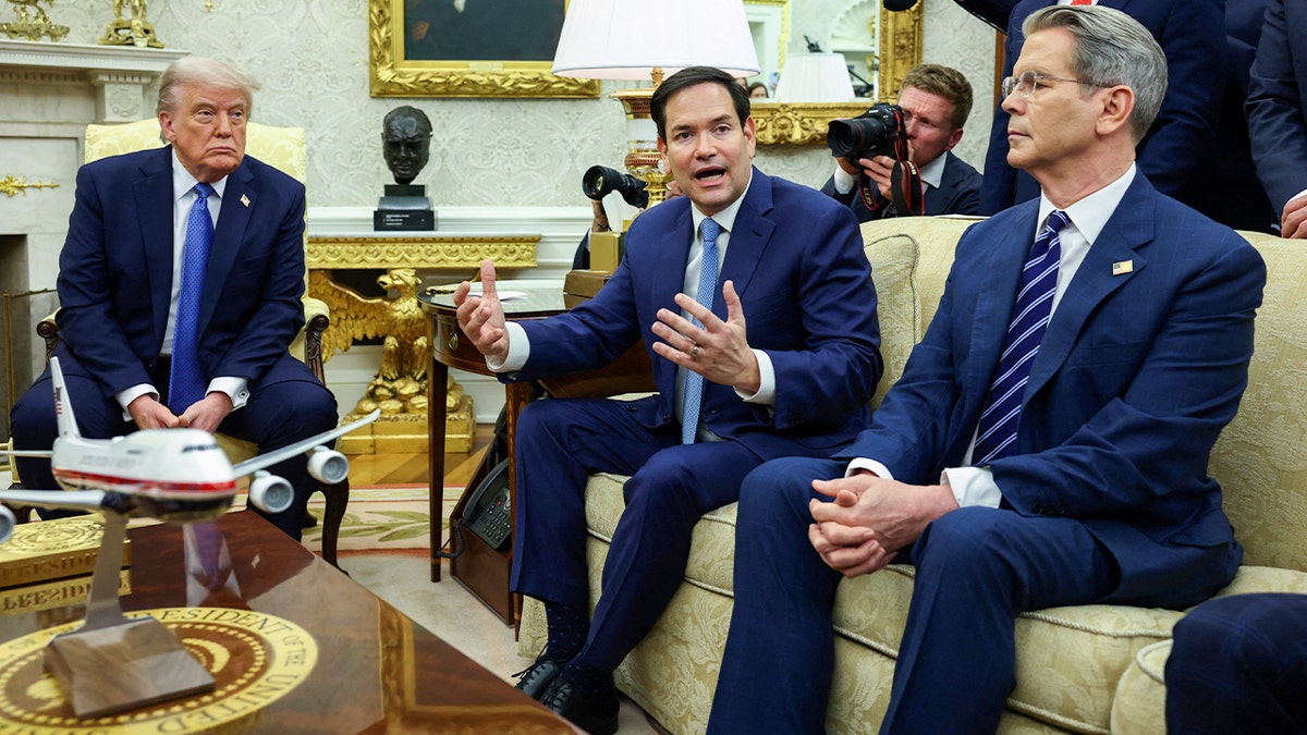 President Donald Trump, Secretary of State Marco Rubio and Treasury Secretary, Scott Bessent